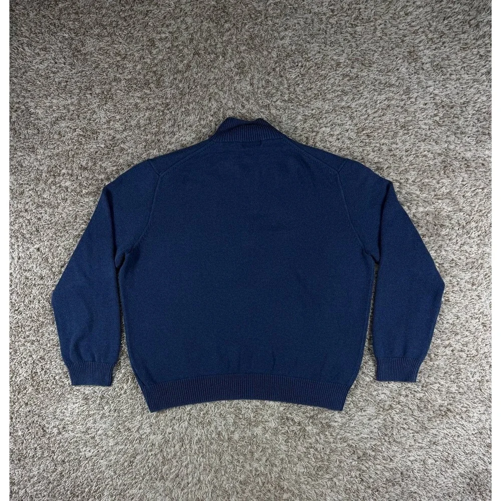Polo Ralph Lauren Men's XXL Navy Blue 1/4 Zip Cotton Knit Sweater Pony Logo